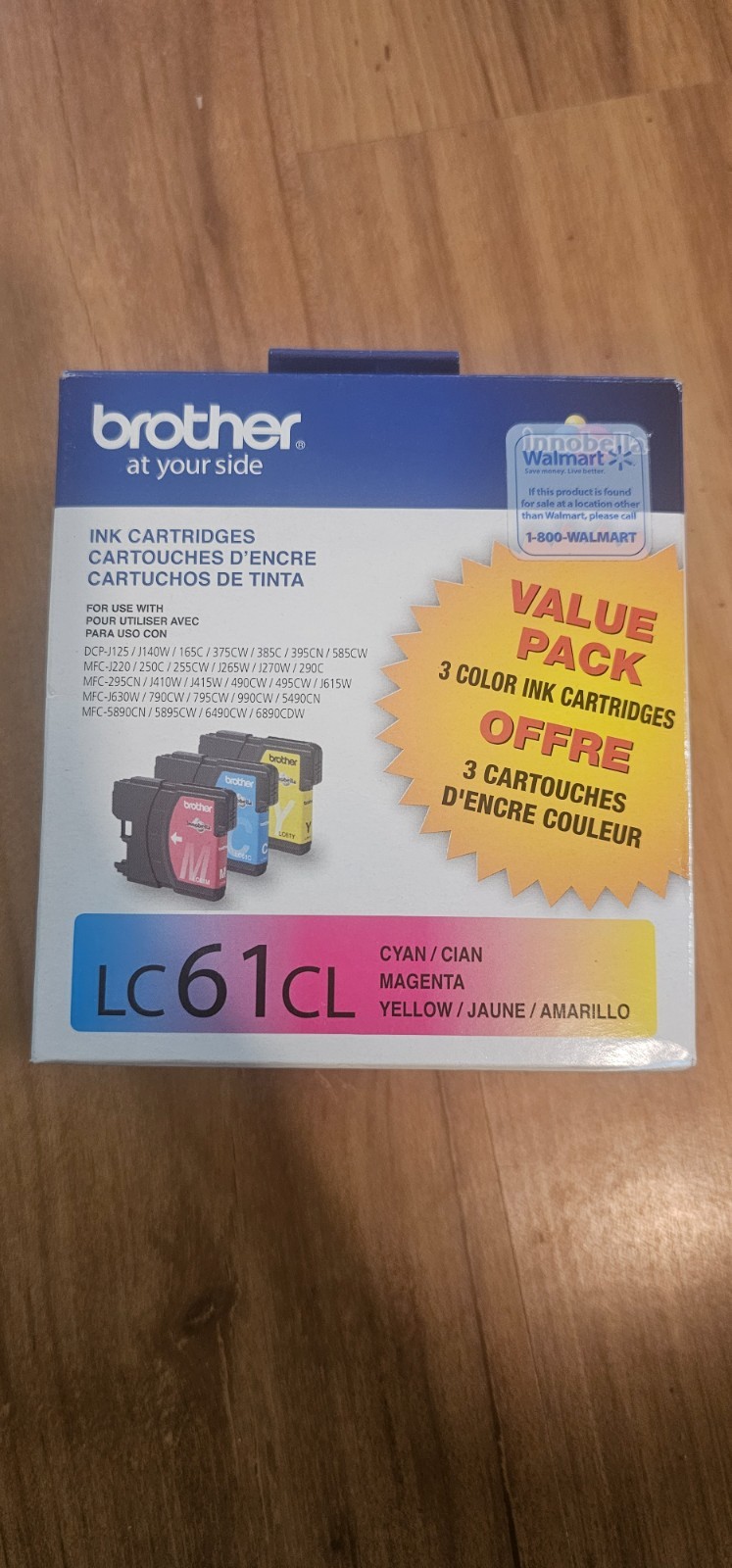 Brother LC61CL Ink Cartridges Three Pack CYAN MAGENTA YELLOW  Exp 5/2015 NEW