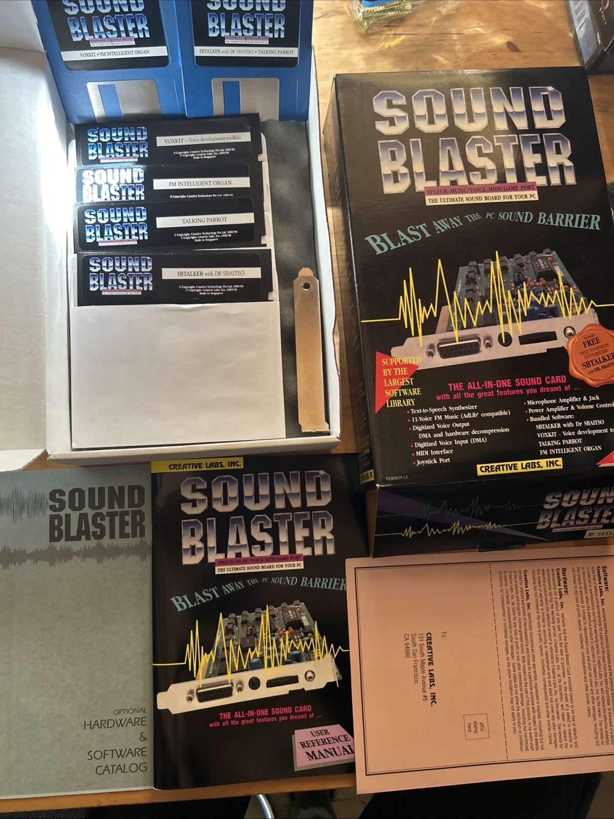 Creative Labs Sound Blaster Box With Disks And Manuals