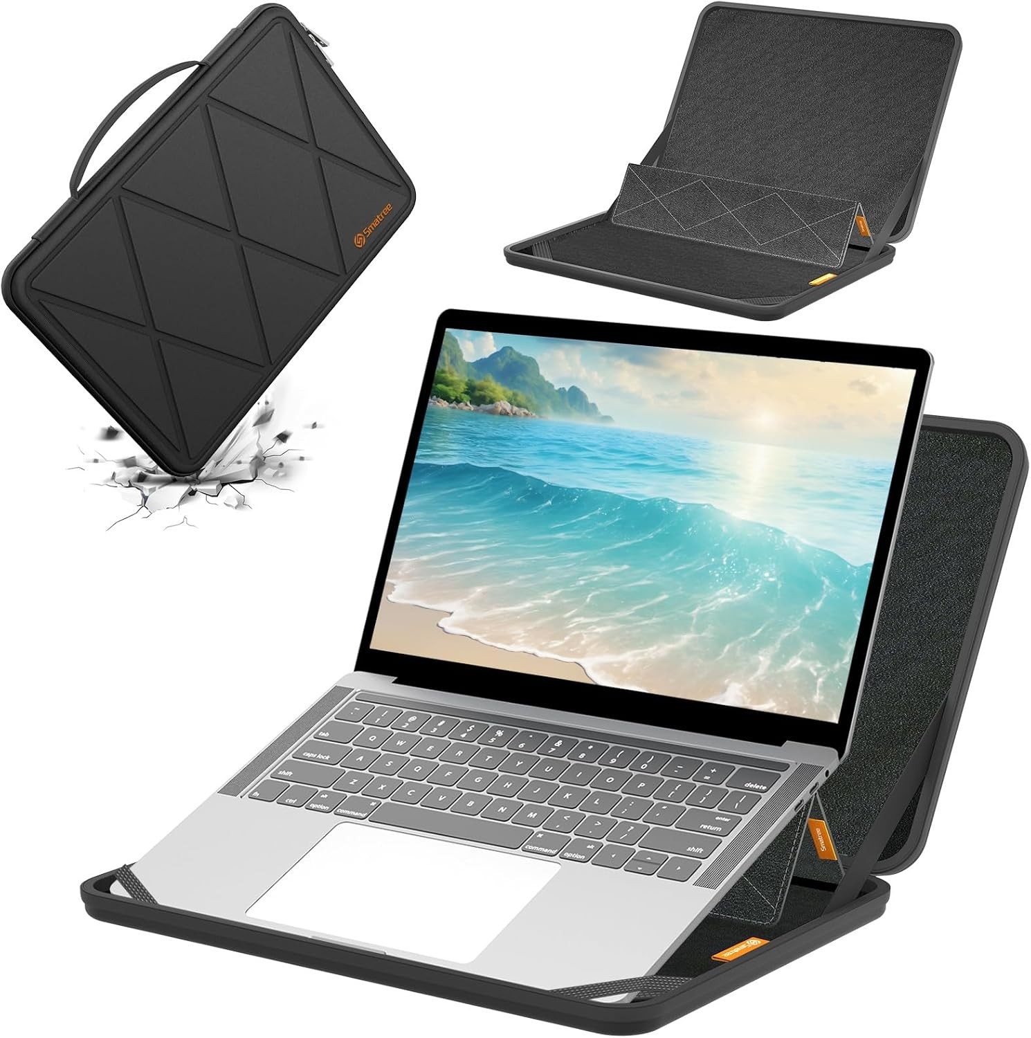 MS79T Hard EVA Case with Stand for 15.6" HP Envy X360 15-fh0097nr Laptop Case