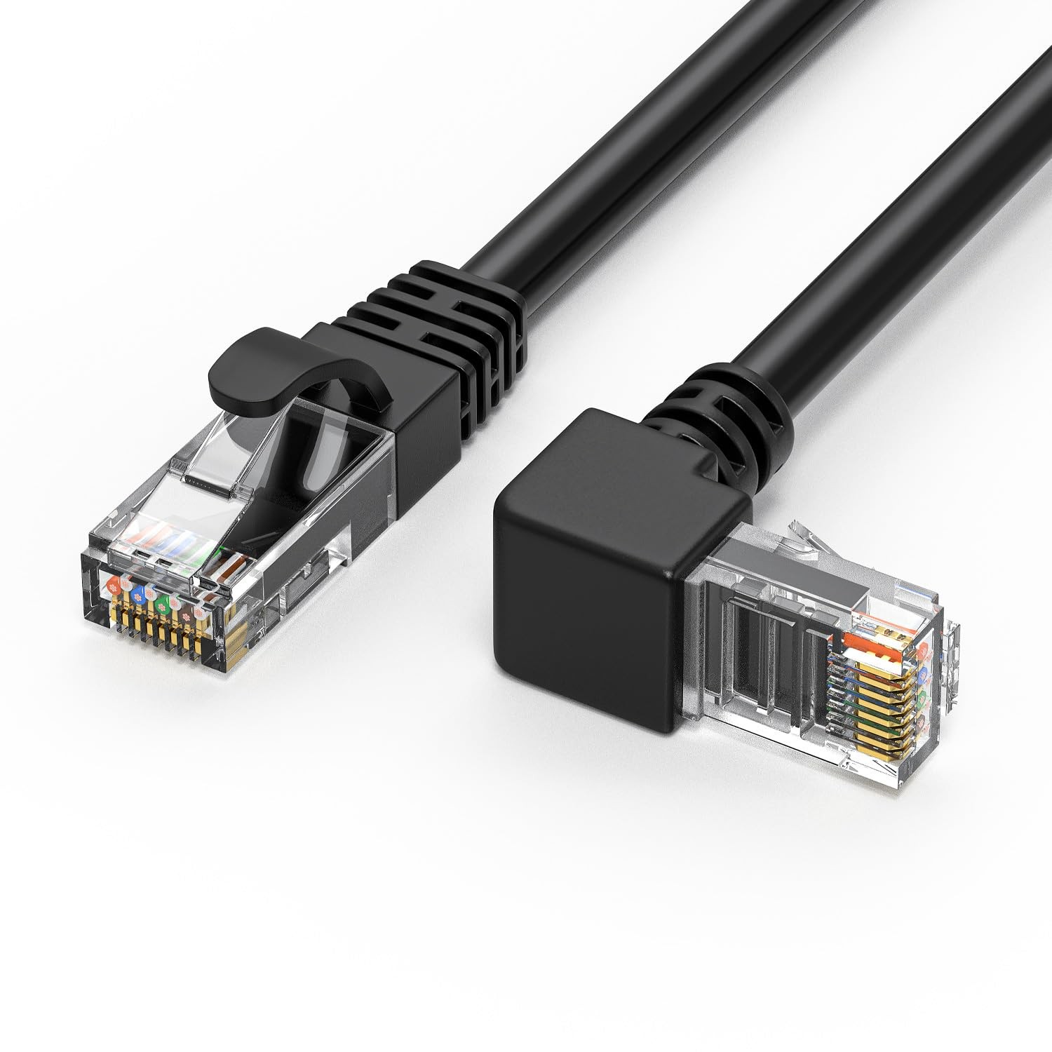 90 Degree CAT6 Ethernet Cable 10 Foot UPangle Right Angle RJ45 Cord 10'