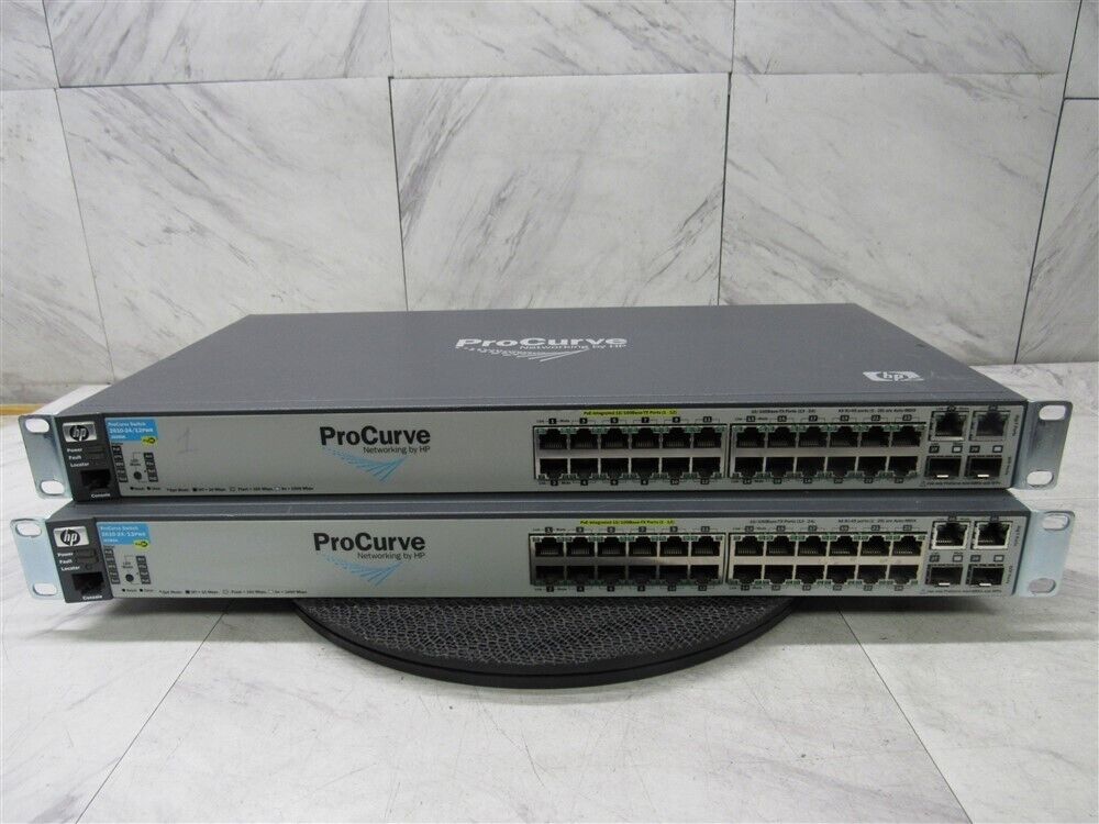 2x HP ProCurve 2610-24/12PWR 12-Port PoE Rack Mountable Ethernet Switch J9086A