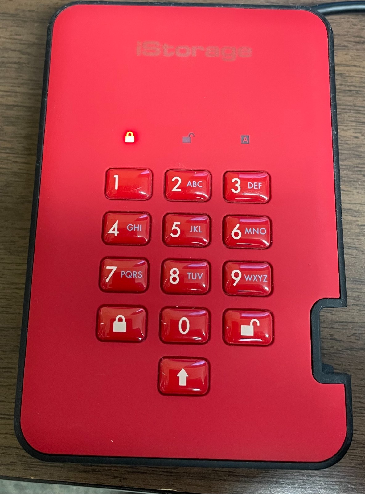 iStorage diskAshur2 4TB Encrypted Portable Hard Drive PIN Keypad USB 3.1 Red
