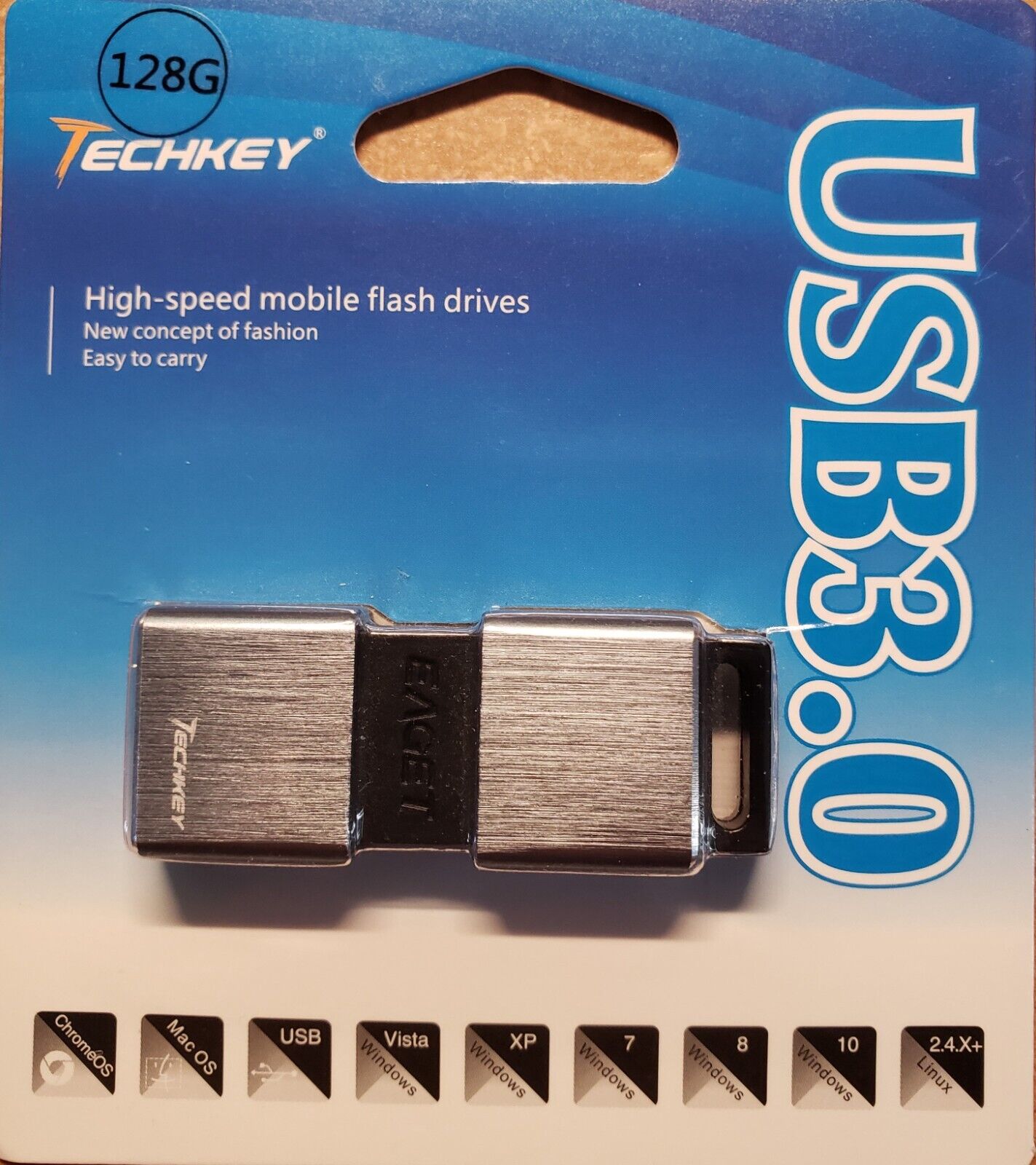 USB 3.0 Flash Drive 128GB, Techkey High Speed Mobile Flash Drive