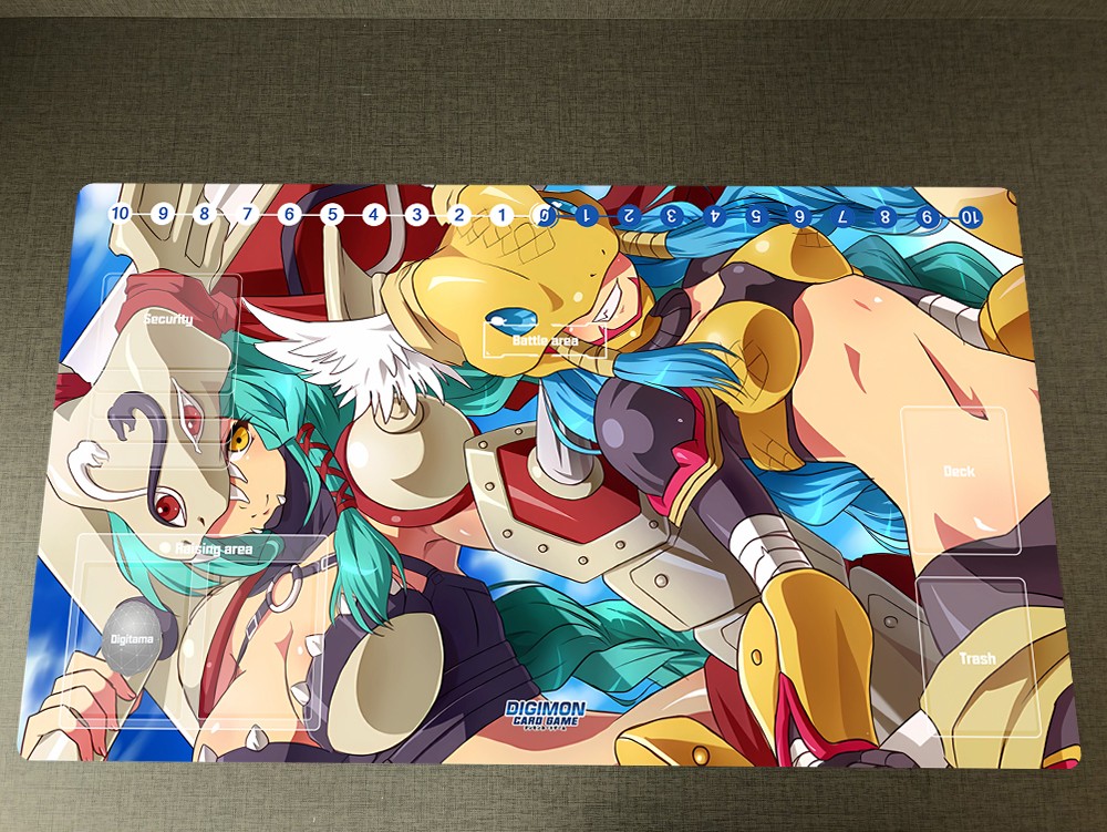 Digimon Table Playmat CCG DTCG TCG Mouse Pad Mervamon Minervamon Card Game Mat