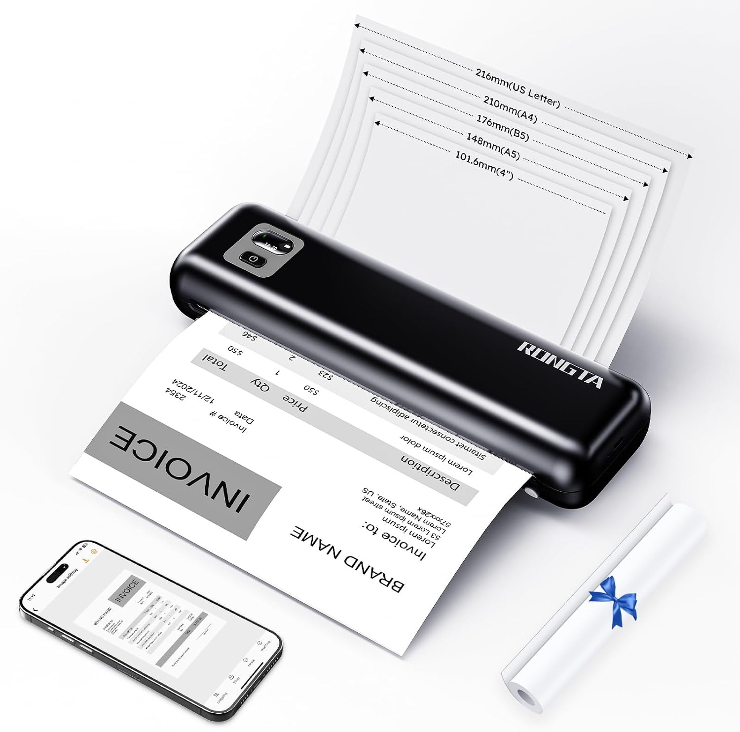 Portable Printer Wireless for Travel, F82 Inkless Bluetooth Thermal Printers,...