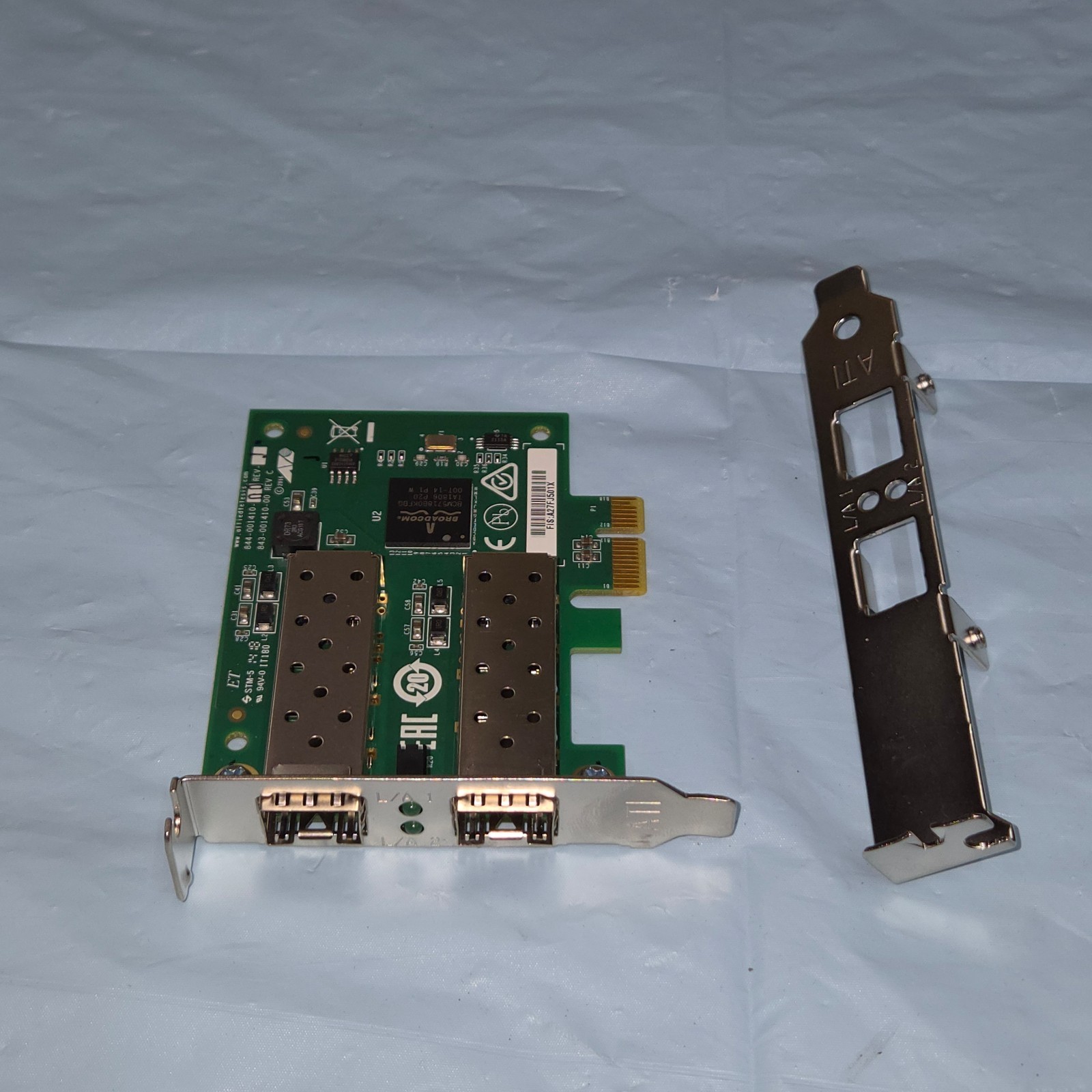 Allied Telesis AT-2911SFP/2 Dual Port 1Gb SFP PCIe Network Card + Bracket
