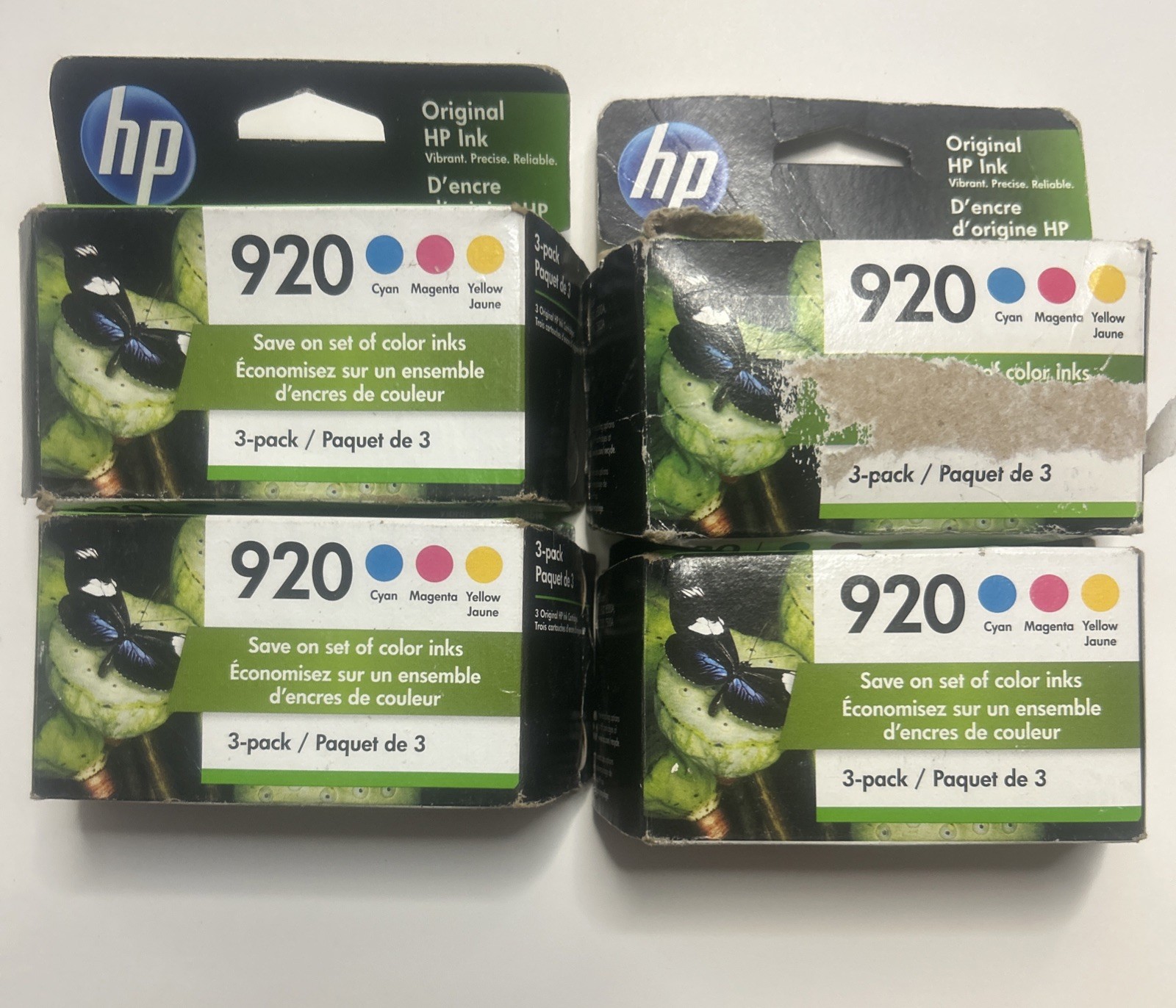 X4 Genuine HP 920 OEM Original Ink Cartridges Cyan Magenta Yellow Exp. Dec. 2022