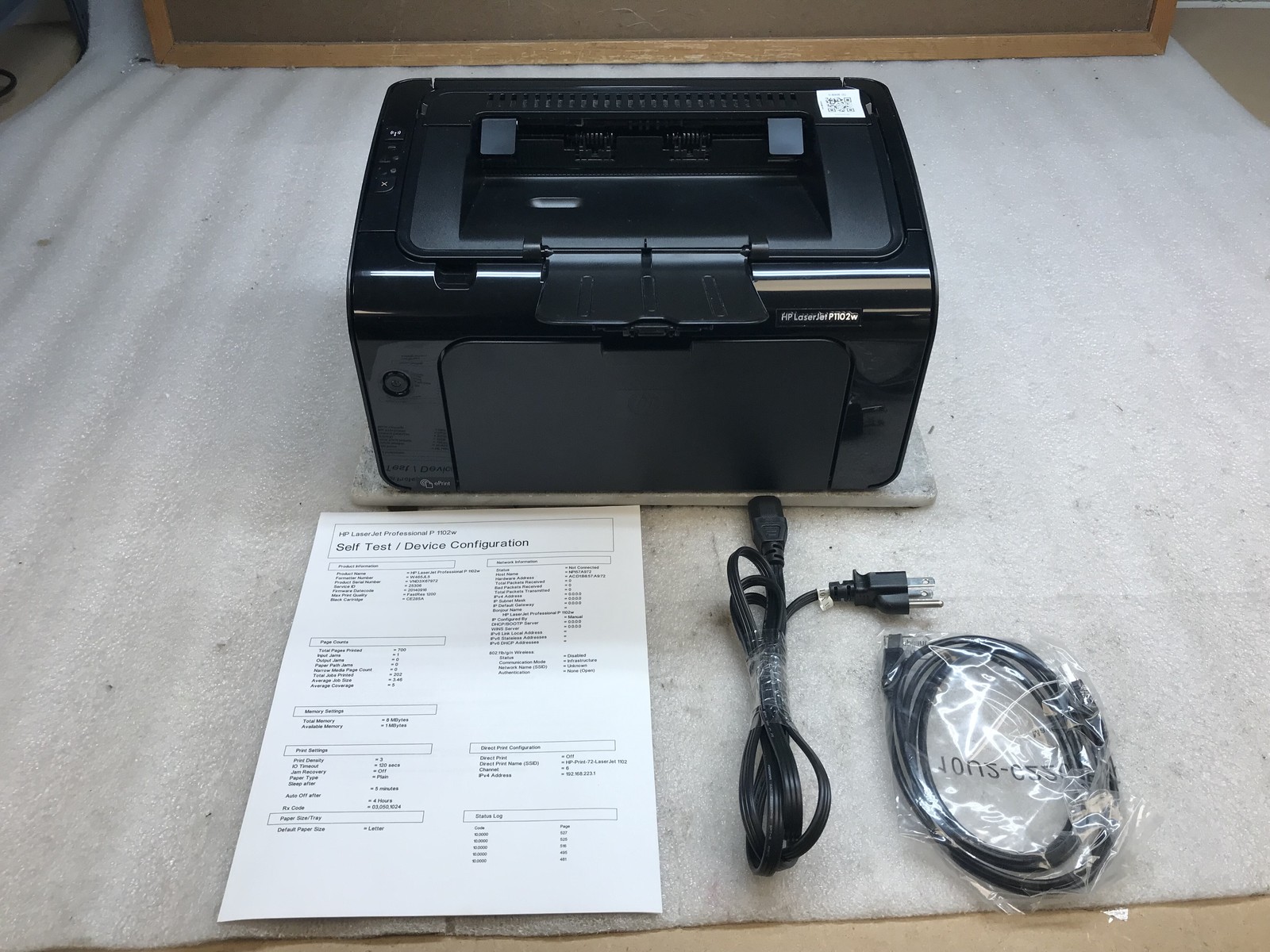 HP LaserJet P1102w Monochrome Laser Printer 700 Pages - Tested