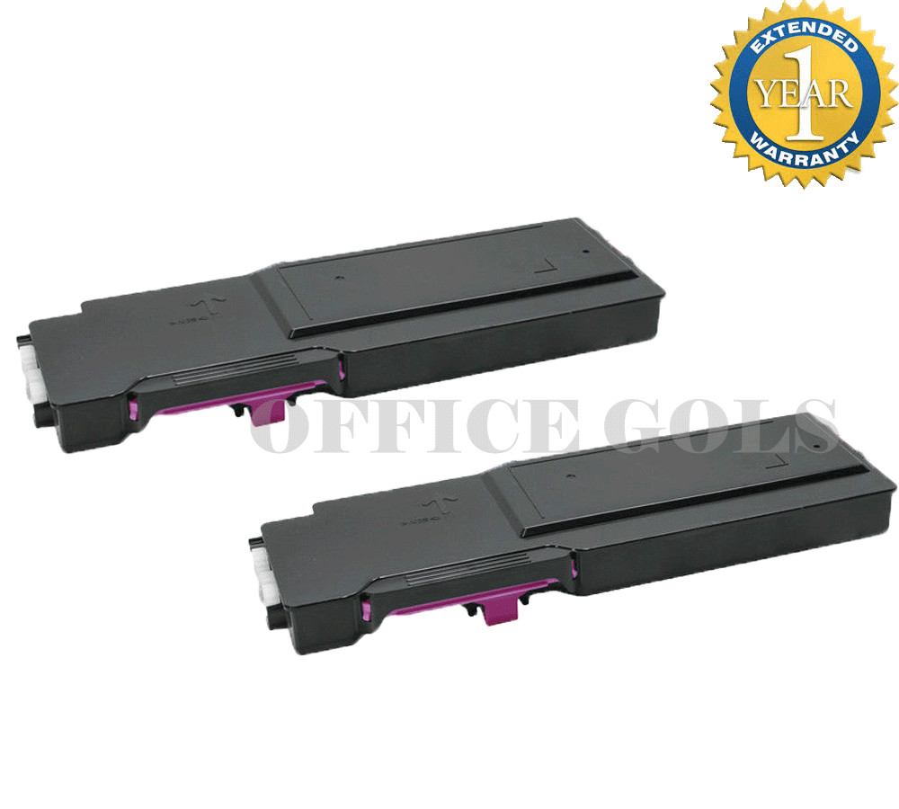 2X MAGENTA Toners for DELL 331-8423, 331-8427, 331-8431, 40W00, XKGFP, C3760DN
