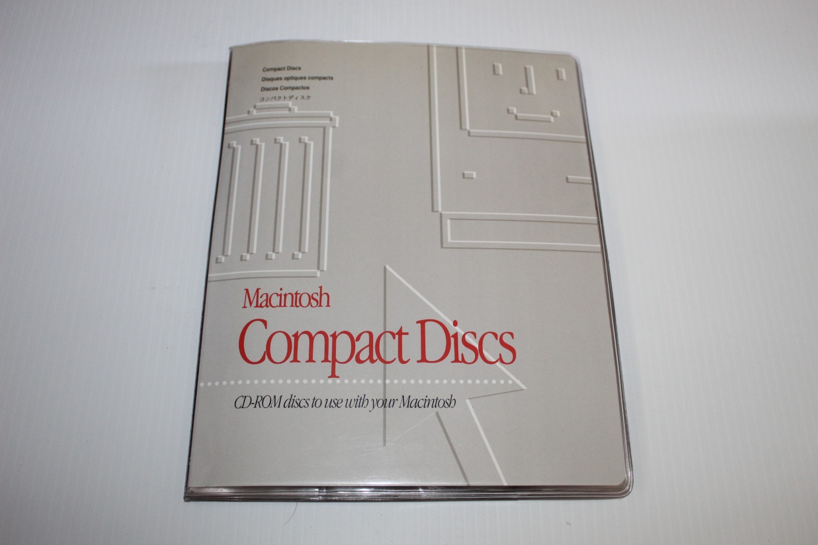 Vintage Apple Macintosh Compact Discs 6218cd Vinyl CD Gray Cases with 9 Discs