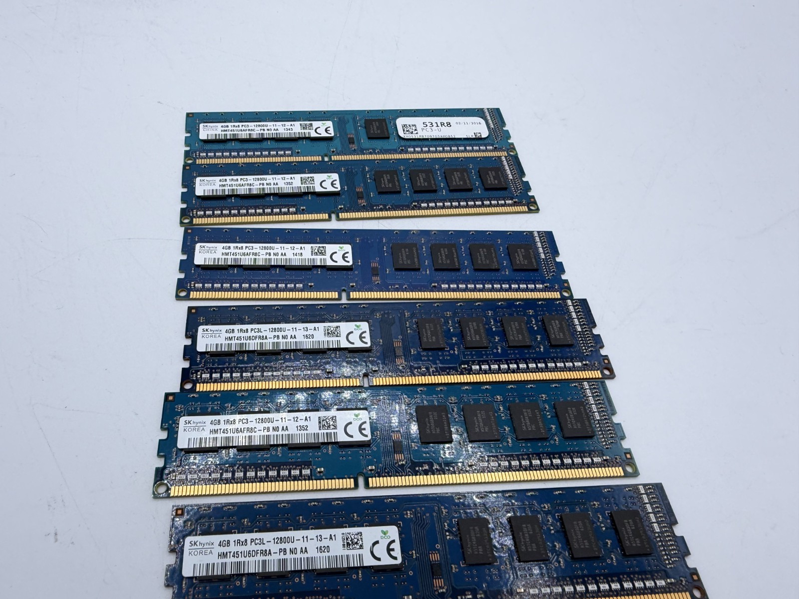 Lot of 6 SK Hynix HMT451U6DFR8C A 1600MHZ 4GB DDR3 Desktop RAM  24GB TOTAL