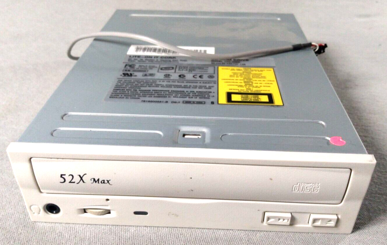 LITE-ON IT CD-ROM Drive Model LTN-526D 52X IDE Internal CD-ROM Pull Untested