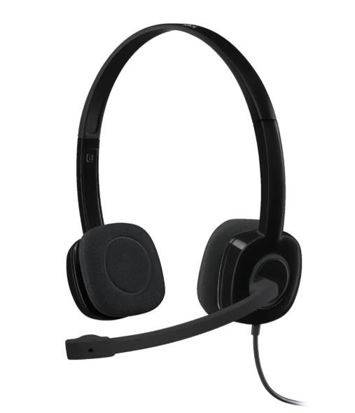 Logitech H151 Wired On the Ear Stereo Headset - Black