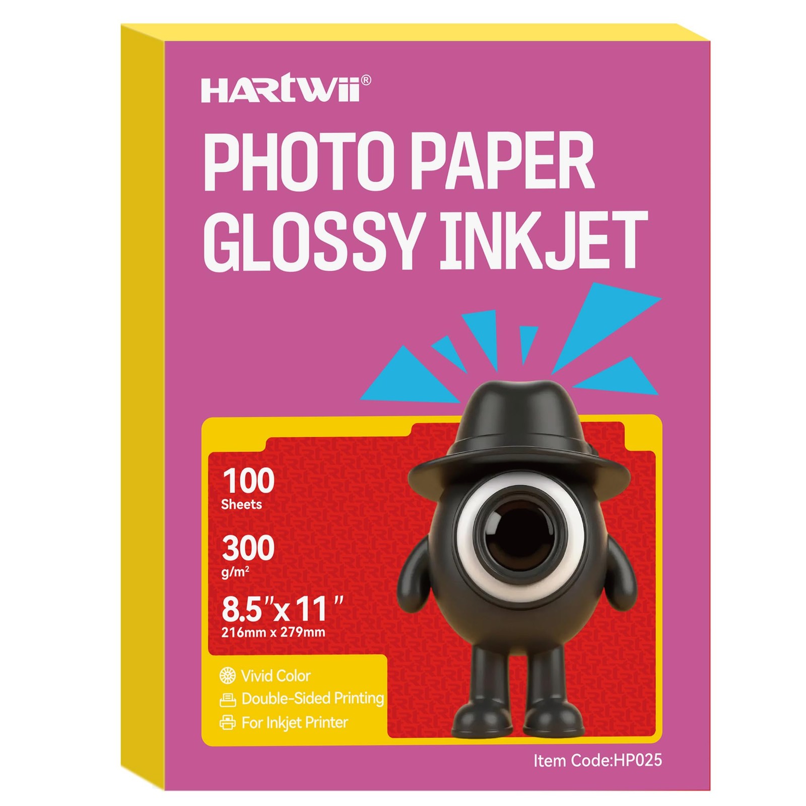100 PCS 8.5x11 Inch Double Sided Thick Glossy Photo Paper 300Gsm 80Lb Card