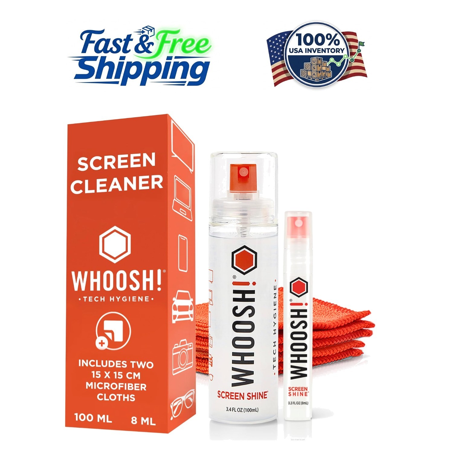 Ultimate Screen Cleaner Duo - 3.4 + 0.3 fl oz Bottle &  Cloths Included