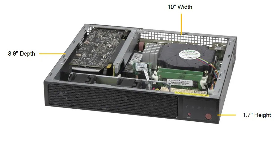 Supermicro SYS-E300-12C 1U Server CSE-E300 + X12SCV-LVDS + MCP-250-10133-0N