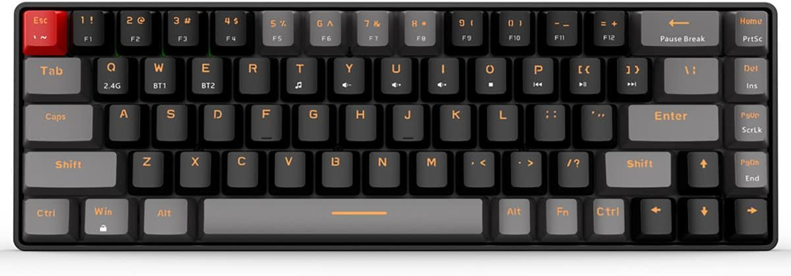 Wireless Mechanical Gaming Keyboard 68 Keys Us Layout Red Switch 60 Percent