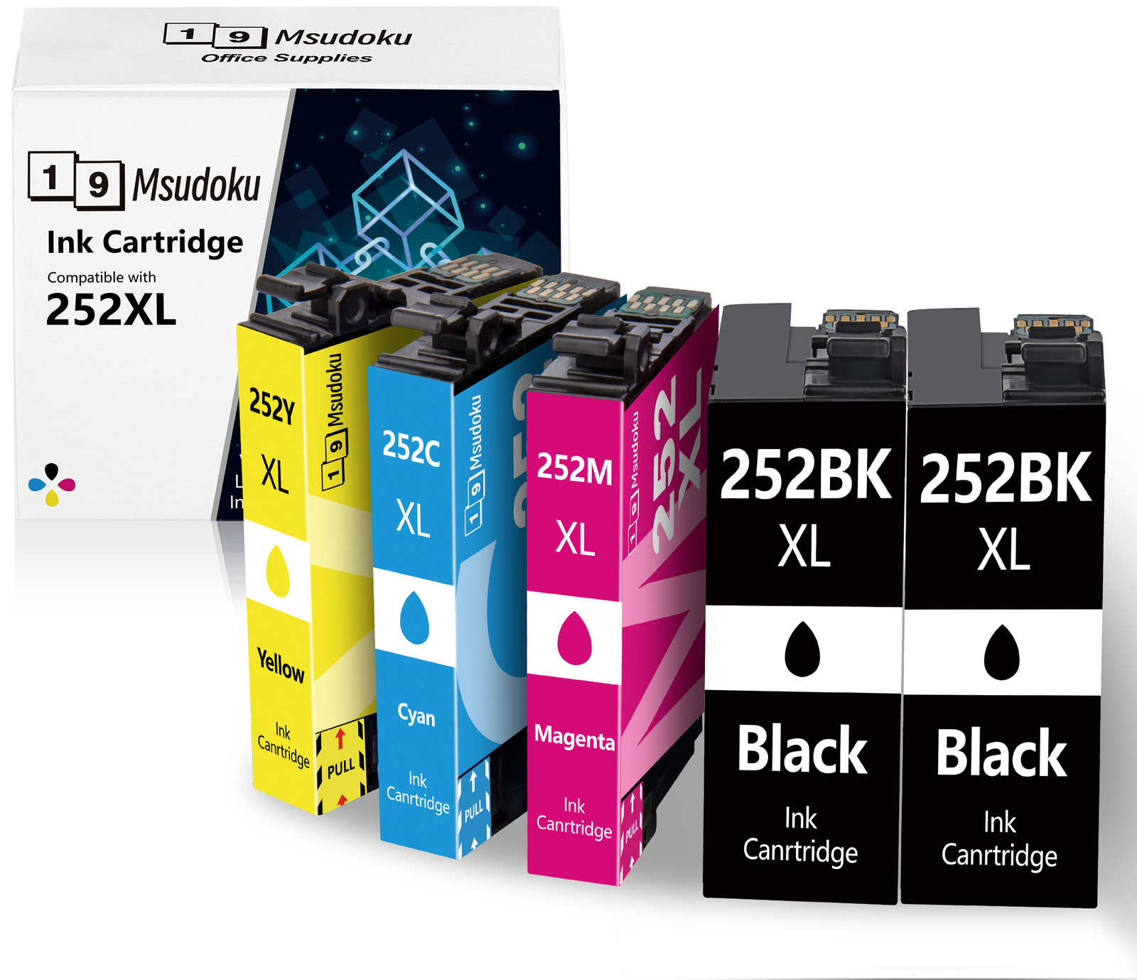 5PK 252XL T252XL Ink Cartridges for Epson WorkForce WF-3620 WF-3640 WF-7110