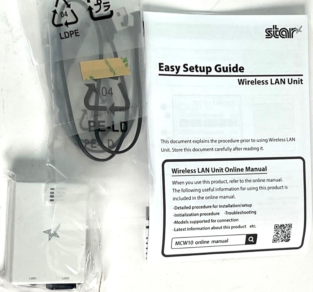 Star Micronics MCW10 Printer Wireless LAN Module MCP31W, MCP21W, TSP143IV
