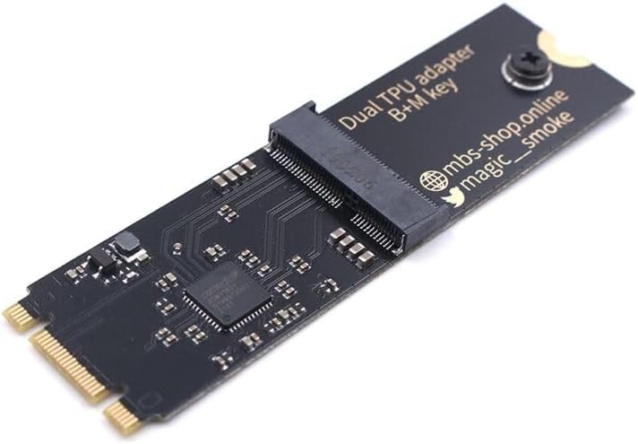 Coral Dual Edge TPU Adapter for Coral m.2 Accelerator - M.2 2280 B+M Key PCIe...
