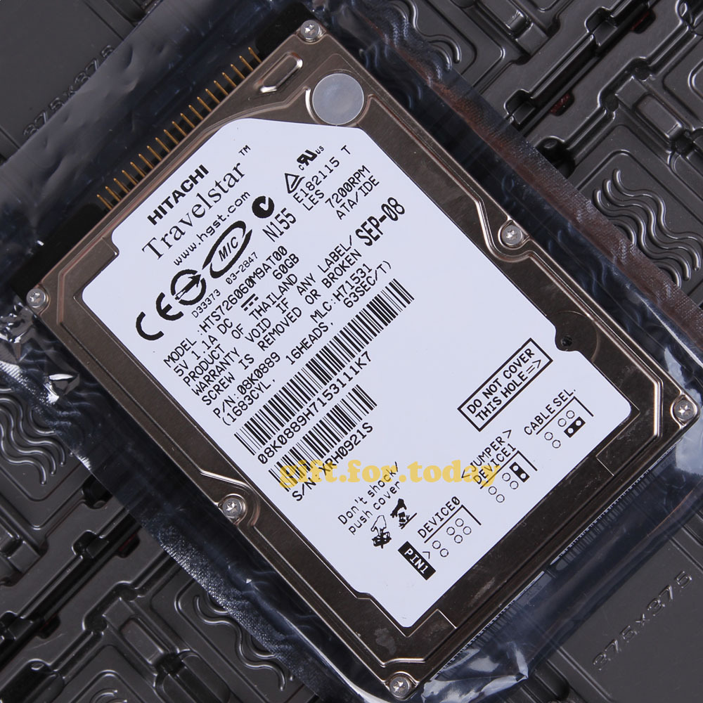 HITACHI 60 GB 7200 RPM IDE PATA 2.5" (HTS726060M9AT00) Internal Hard Drive HDD 