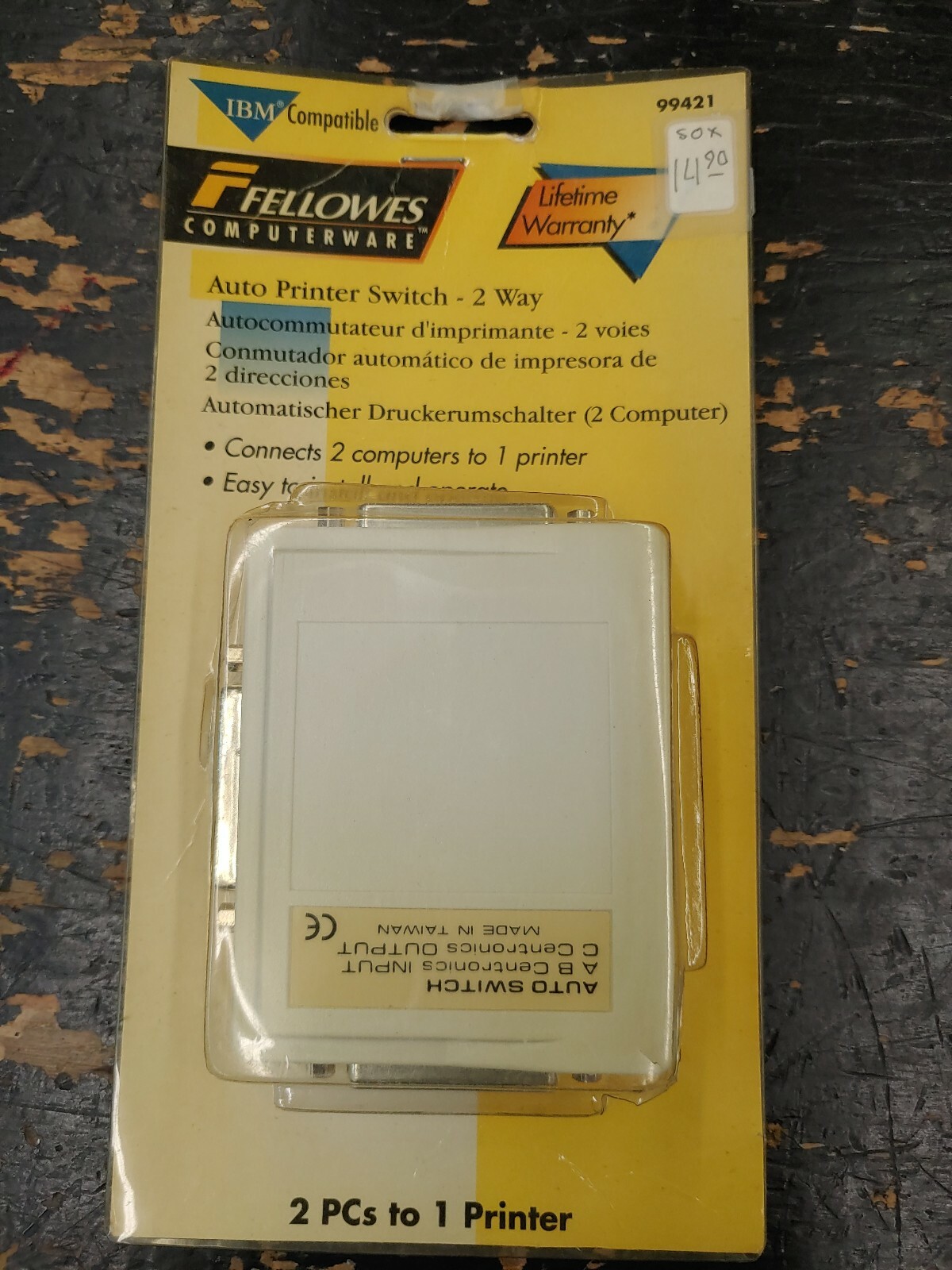 Vintage Fellowes Computerware IBM Compatible 99421 Auto Printer 2-Way Switch NIP