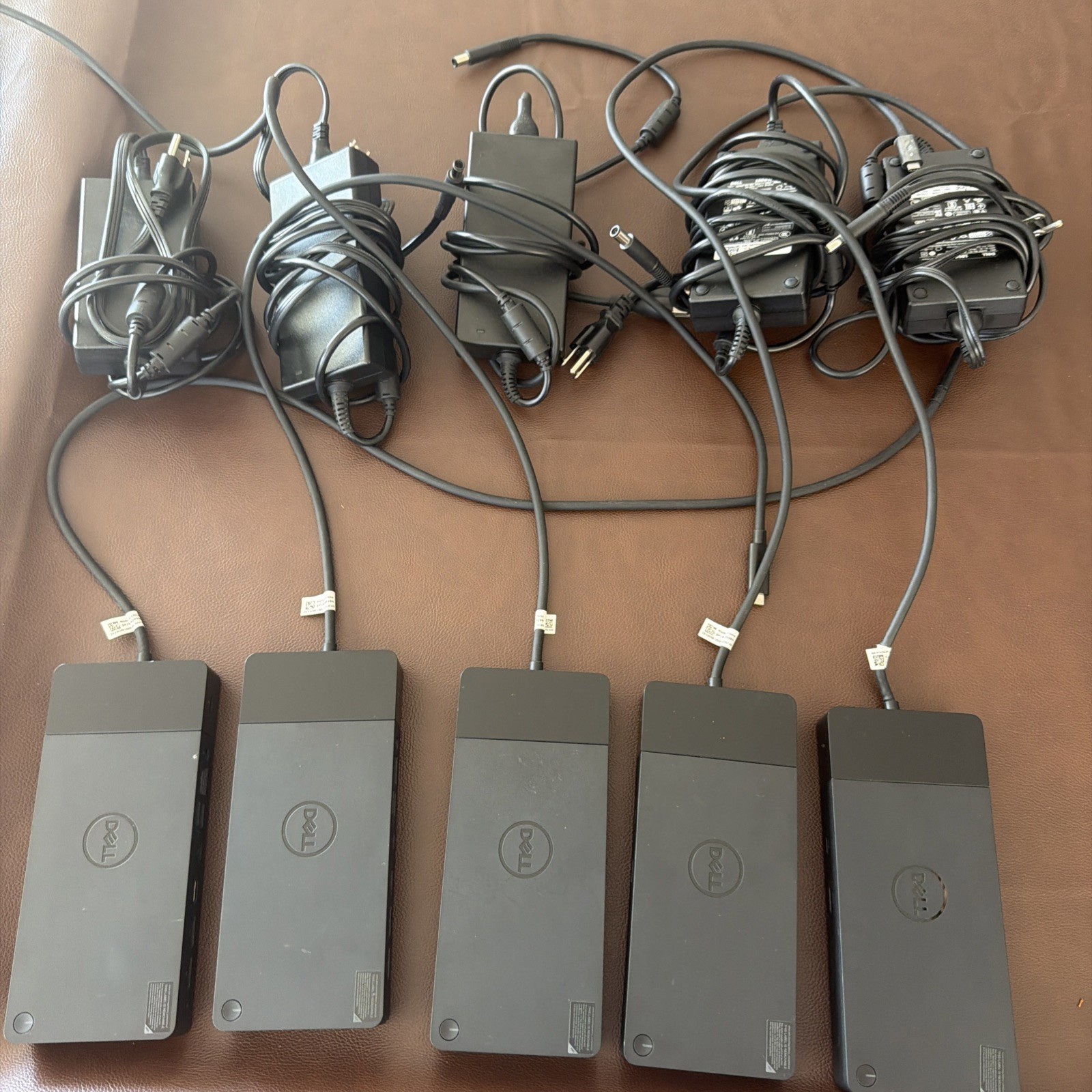 Bundle Qty 5 Dell WD19TBS USB-C Docking Station  W/ DELL OEM 180W AC Adapter