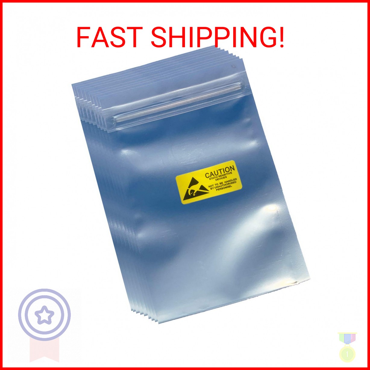 Daarcin 100pcs 3.93X5.9in(10X15cm) Anti Static Bags,ESD Bags Resealable for SSD