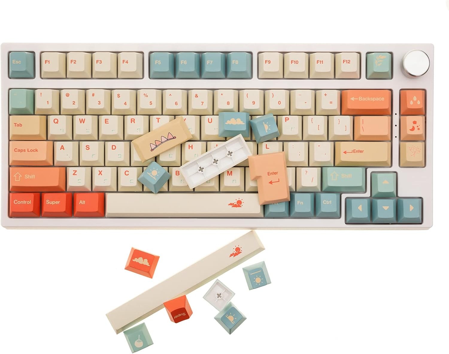 145 Keys Summer Love Theme Keycaps Set, Cherry Profile PBT Dye-Sub Do