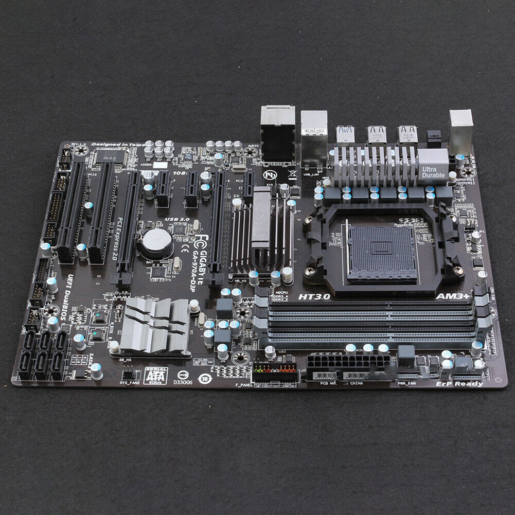 Used Motherboard For Gigabyte GA-970A-D3P DDR3 Socket AM3+/AM3 AMD 970 ATX