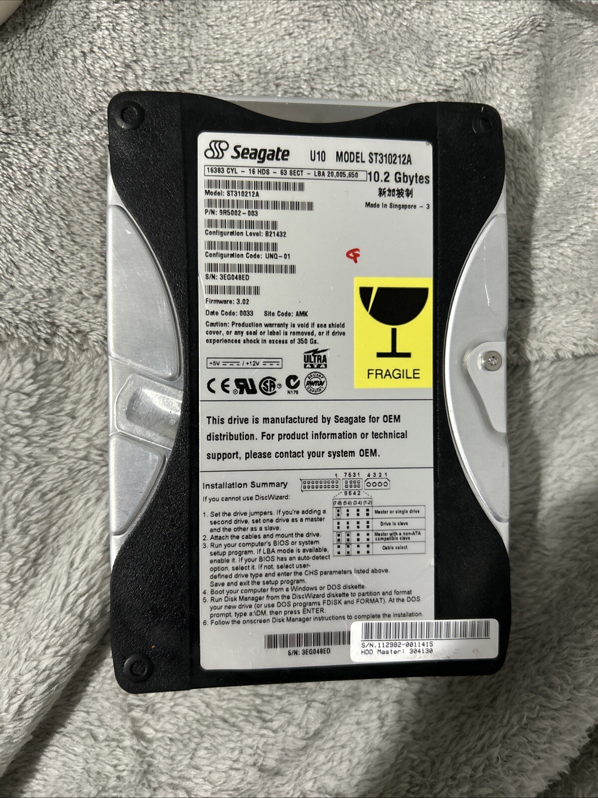 Seagate 10.2 G Hard Drive