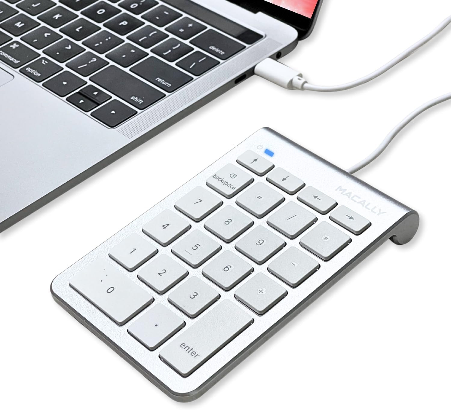 USB C Wired Number Pad for Mac - 10 Key USB Keypad, Type C Numeric Pad, Number K
