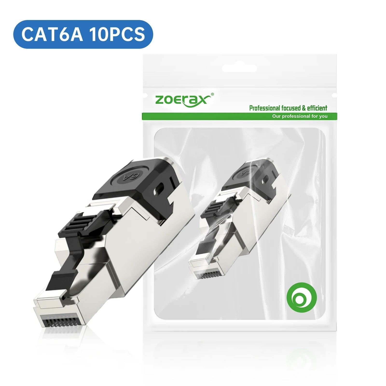 ZoeRax 10PCS Cat8 Cat7 Cat6A RJ45 Connector 40Gbps Shielded Ethernet Plug