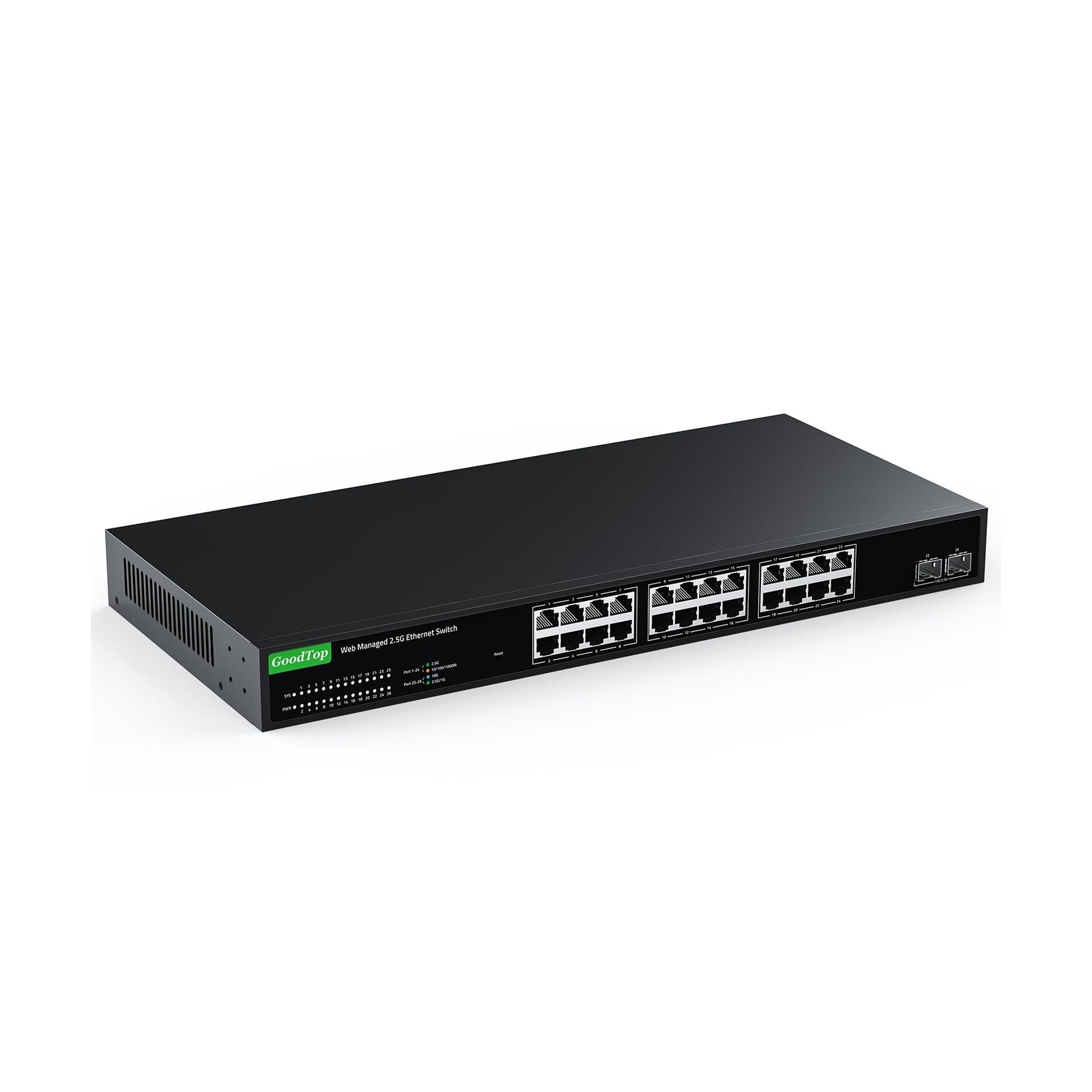 24 Port 2.5Gb Web Managed Switch,24 x 2.5G Port,2 x 10G SFP+,160Gbps Bandwidt...