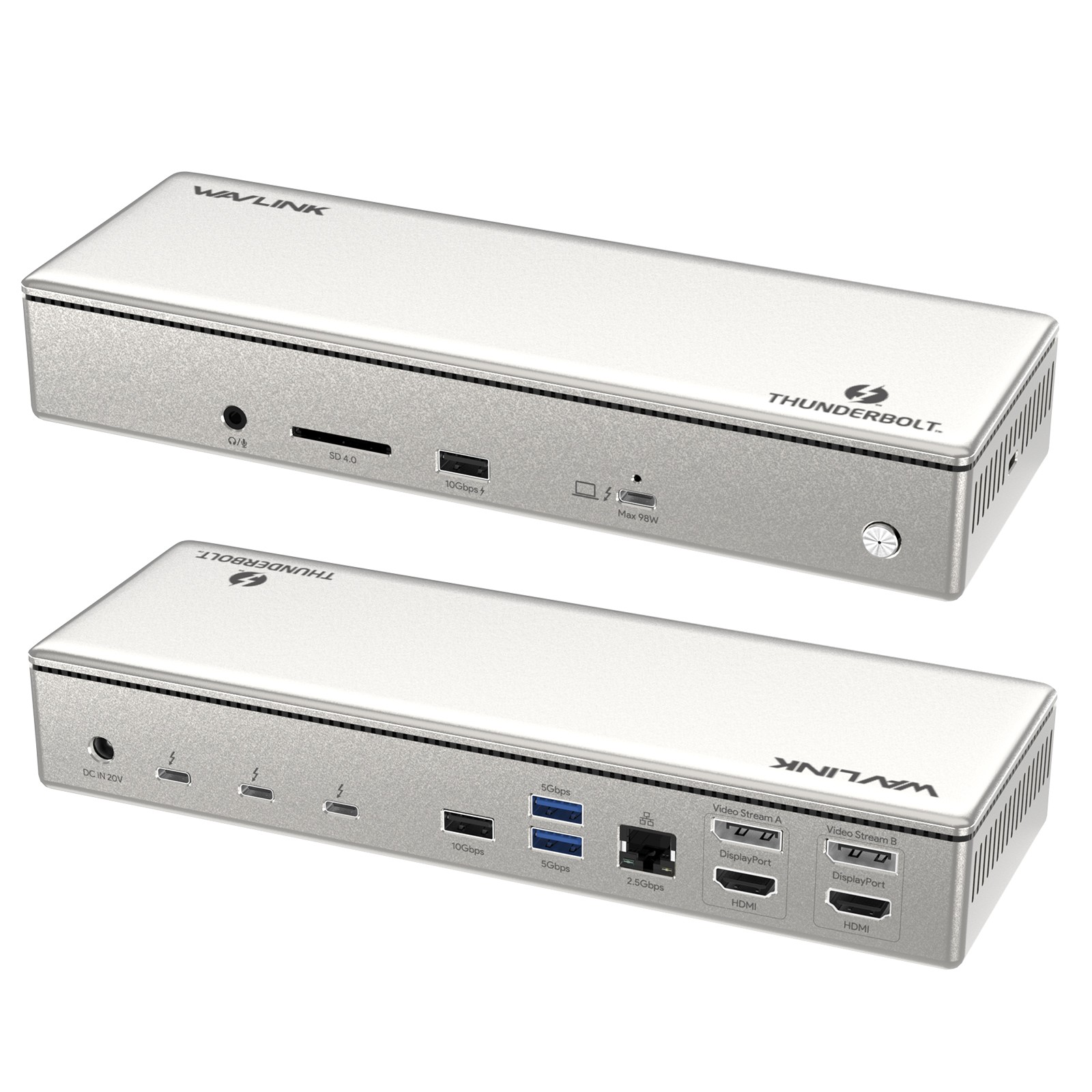Thunderbolt 4 Docking Station Quad Monitor 15-in-1 TBT4 Hub 98W Laptop Charging