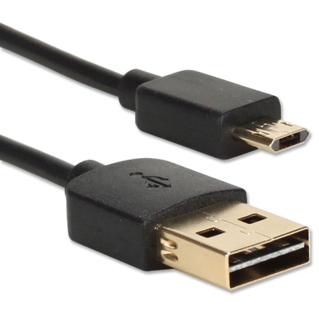3 ft. Black Premium Reversible USB to Reversible Micro-USB Sync & Fast Charger C