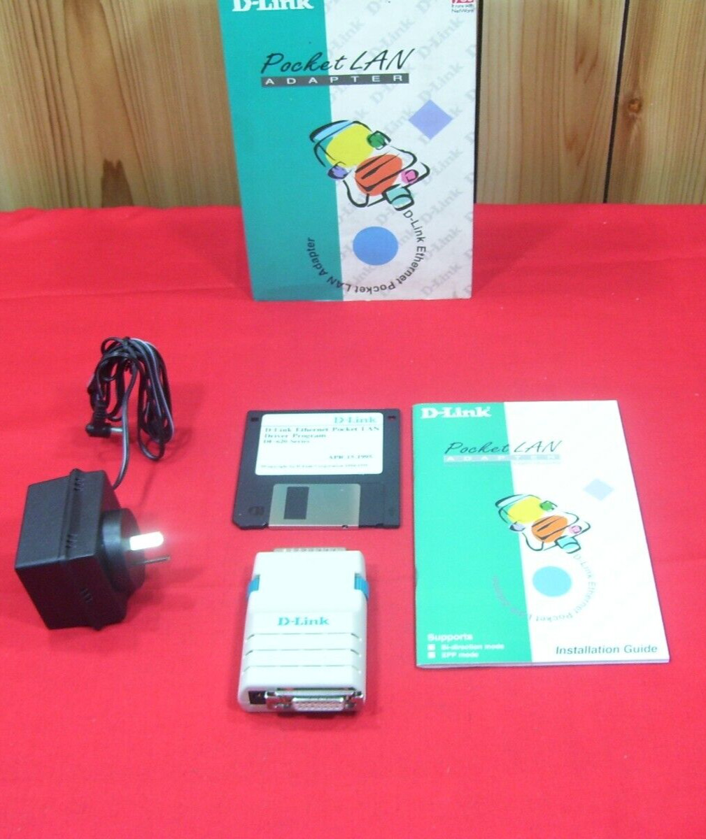 D-LINK DE-620 POCKET LAN ADAPTER AUI CONNECTOR Genuine Original w/ Retail Box