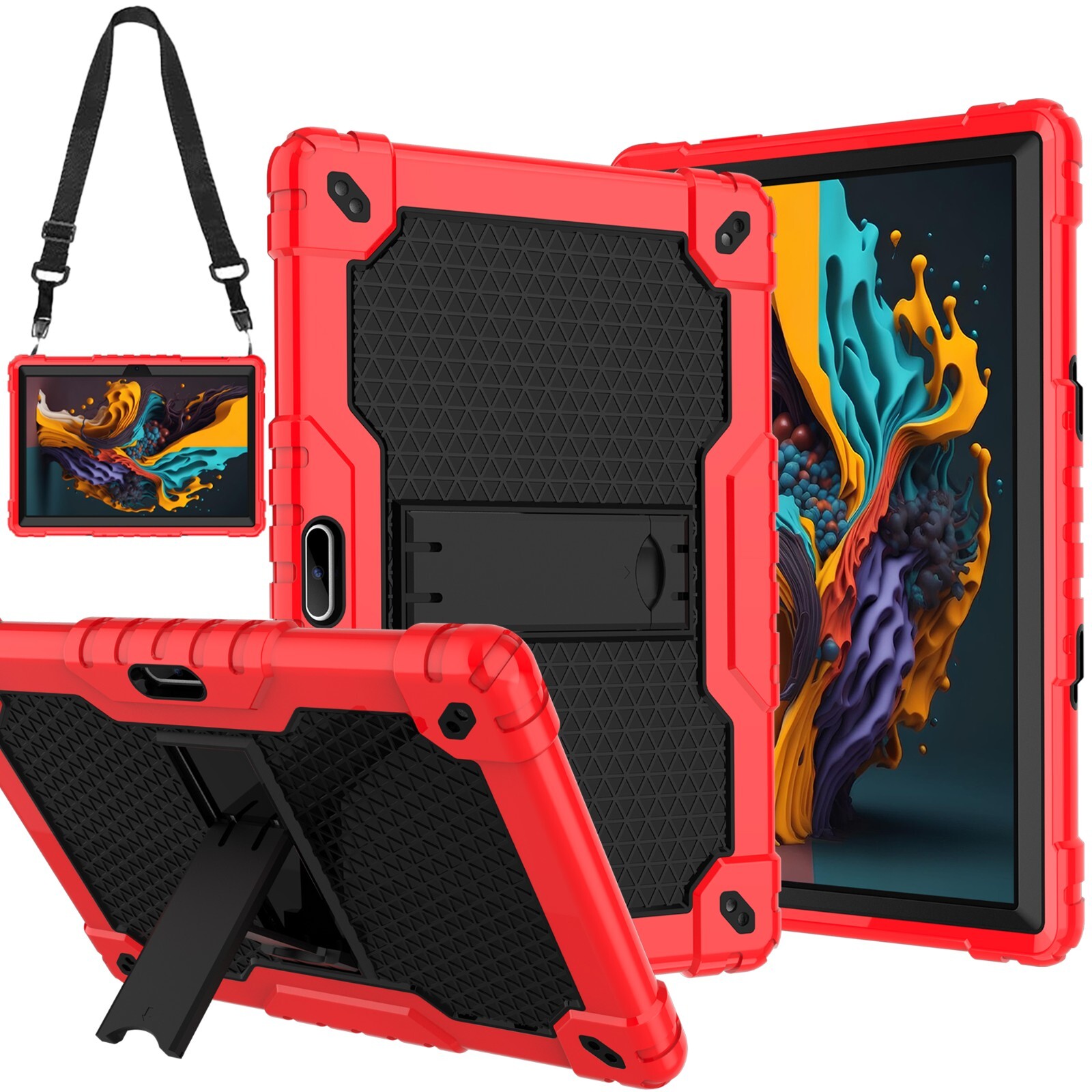 For Pritom M10 10" Tablet Hybrid Shockproof Kids Friendly Protective Case