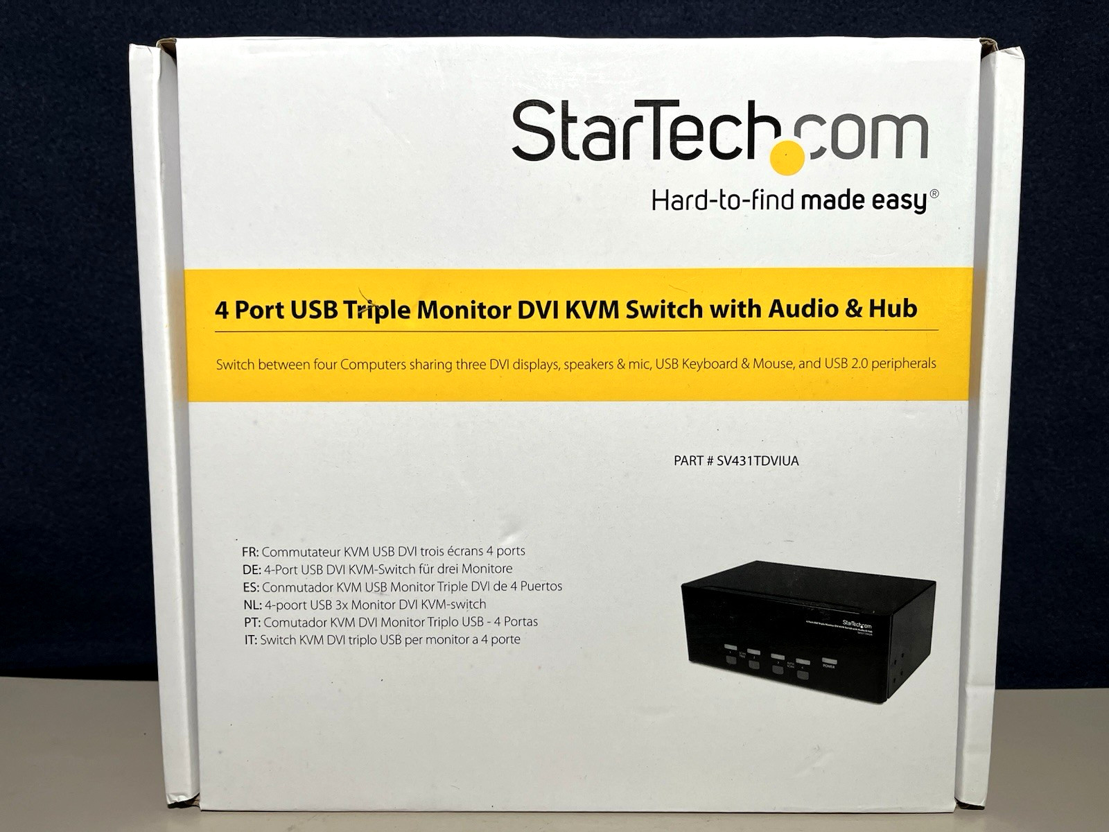 Star Tech 4 Port USB Triple Monitor DVI KVM Switch #SV431TDVIUA