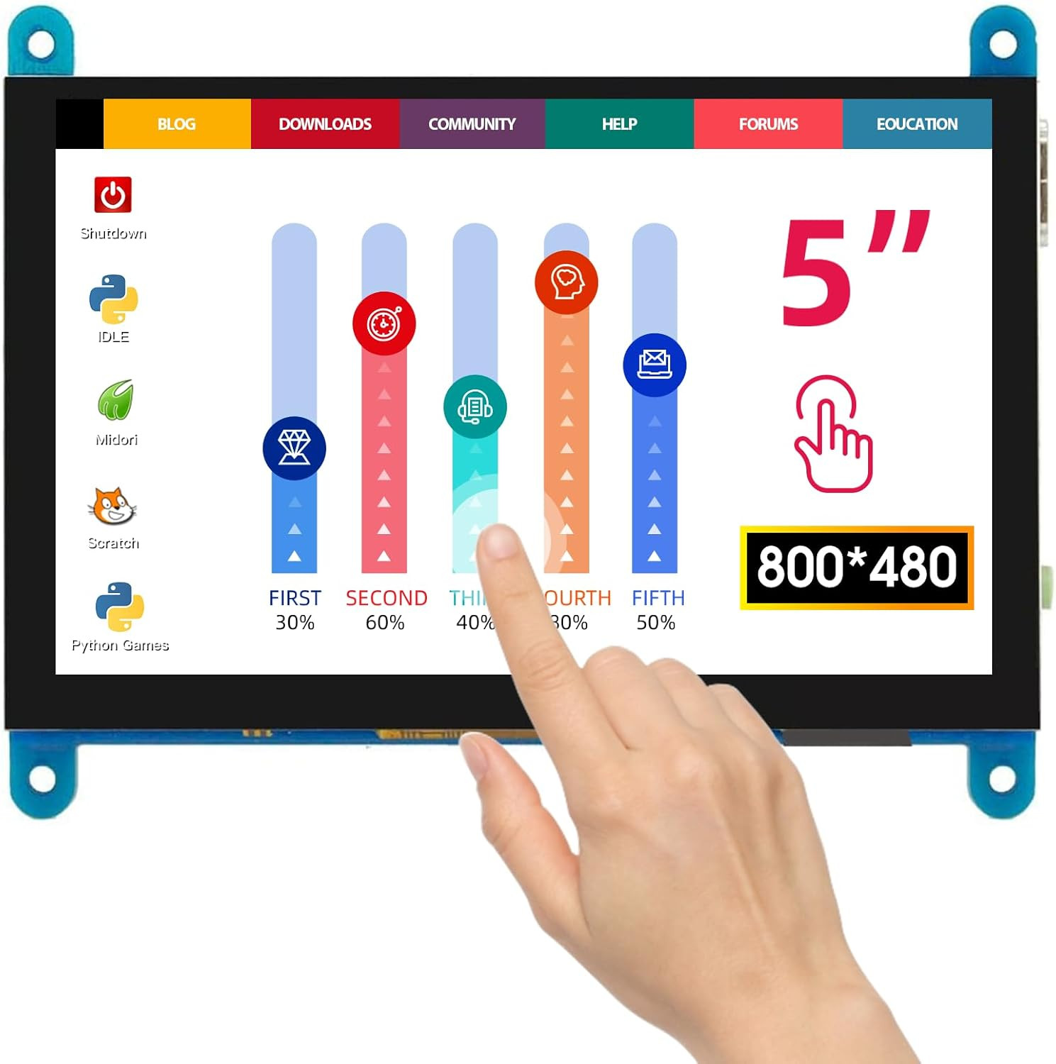 5 Inch Touch Screen Monitor for Raspberry Pi 800×480 LCD Display |