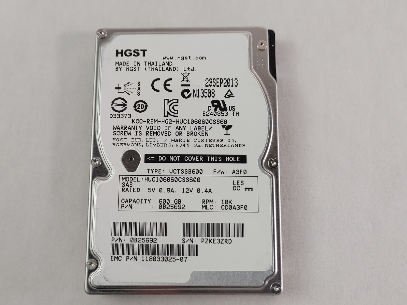 Hitachi EMC HUC106060CSS600 600GB 2.5" SAS 2 Enterprise Hard Drive