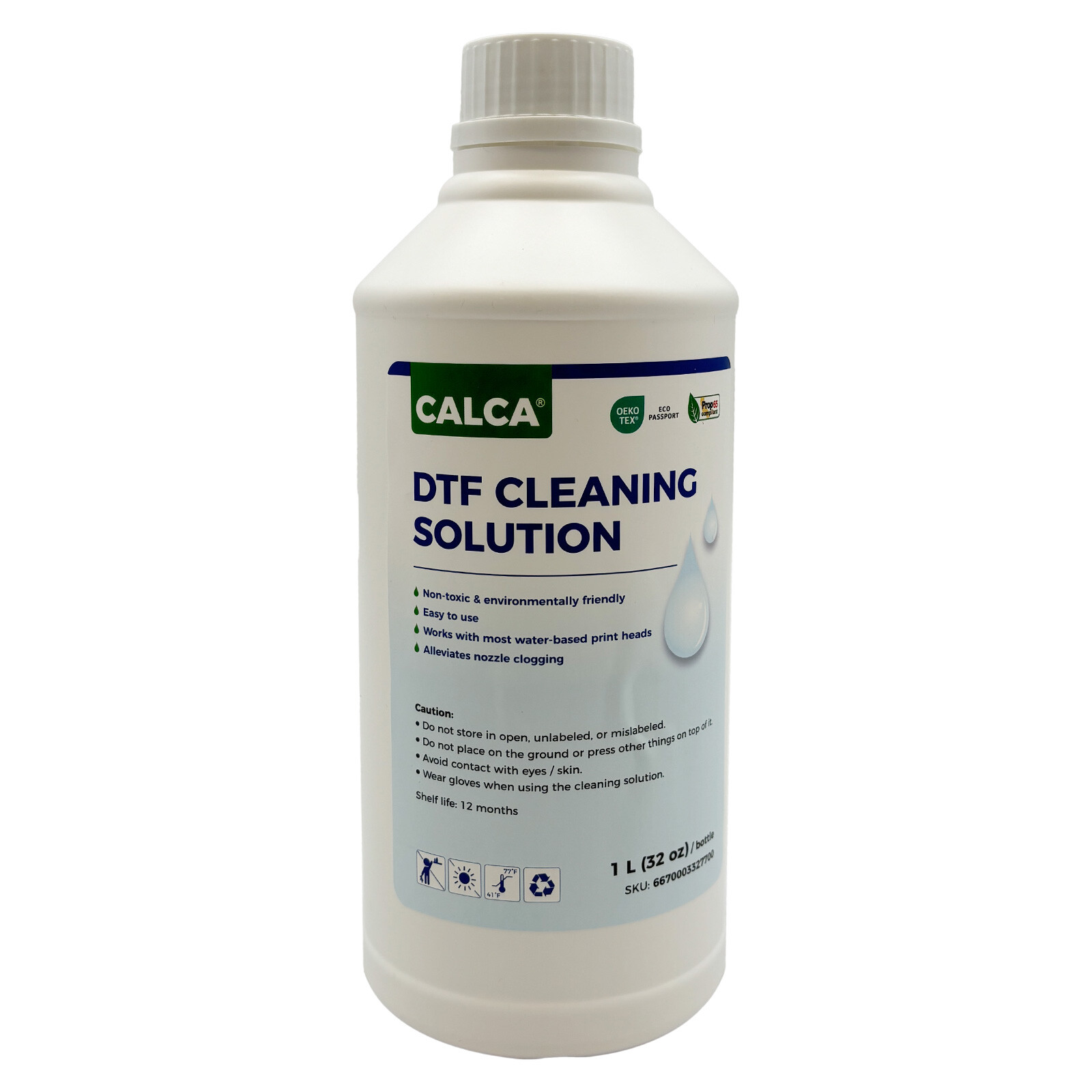 CALCA 1L DTF Ink Cleaning Solution for Water-based Printheads 32oz Bottle