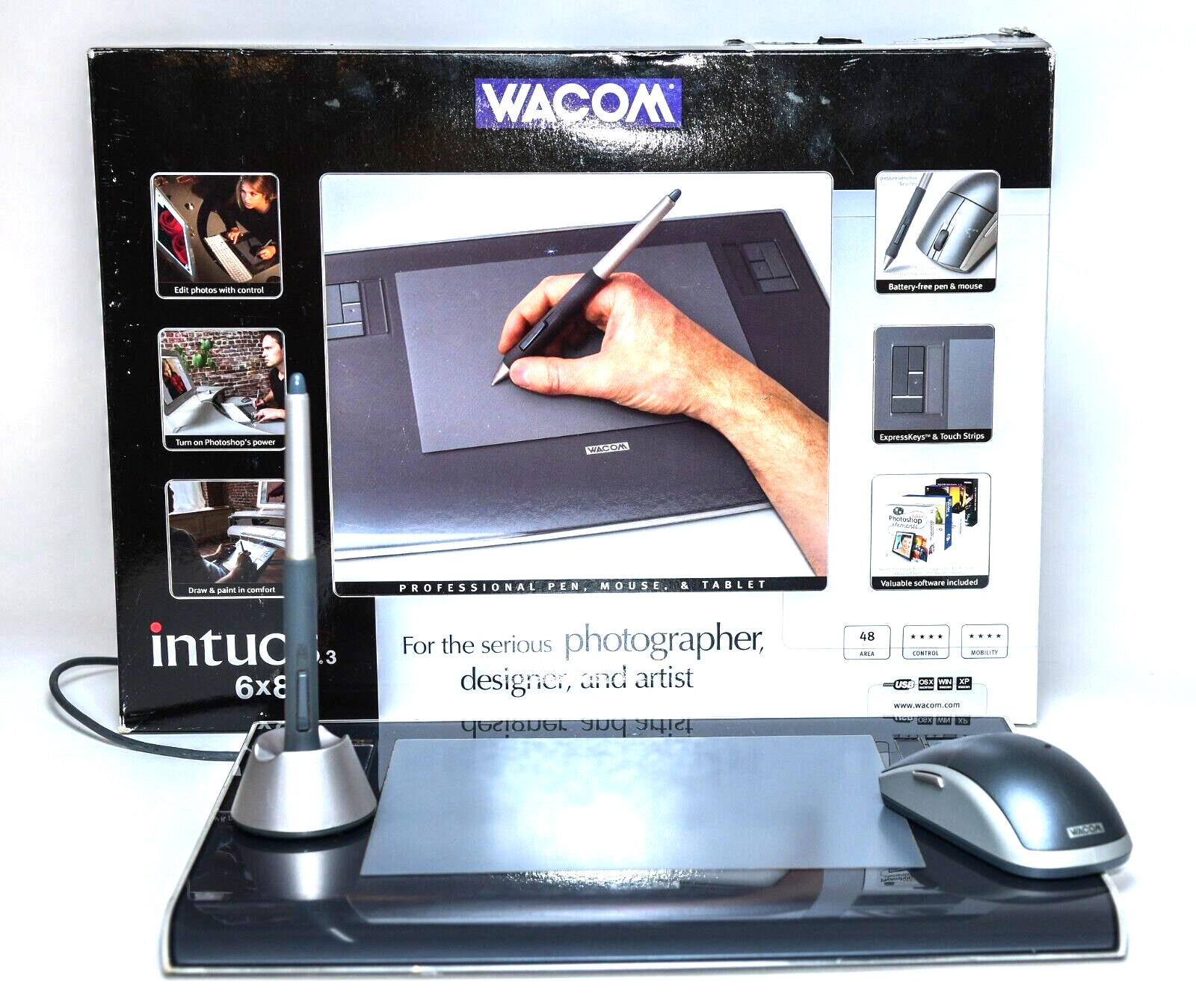 Wacom Intuos 3  6"x 8" Graphics Tablet with Pen and Mouse FAST .