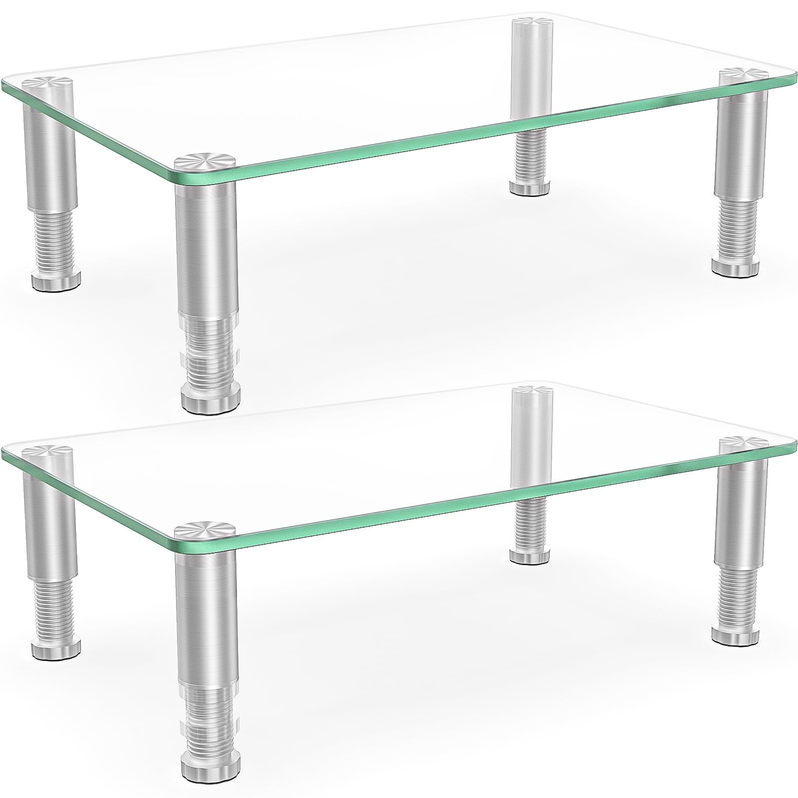 Hemudu 2 Pack Computer Monitor Riser 2 PACK COMPUTER MONITOR STAND, Clear