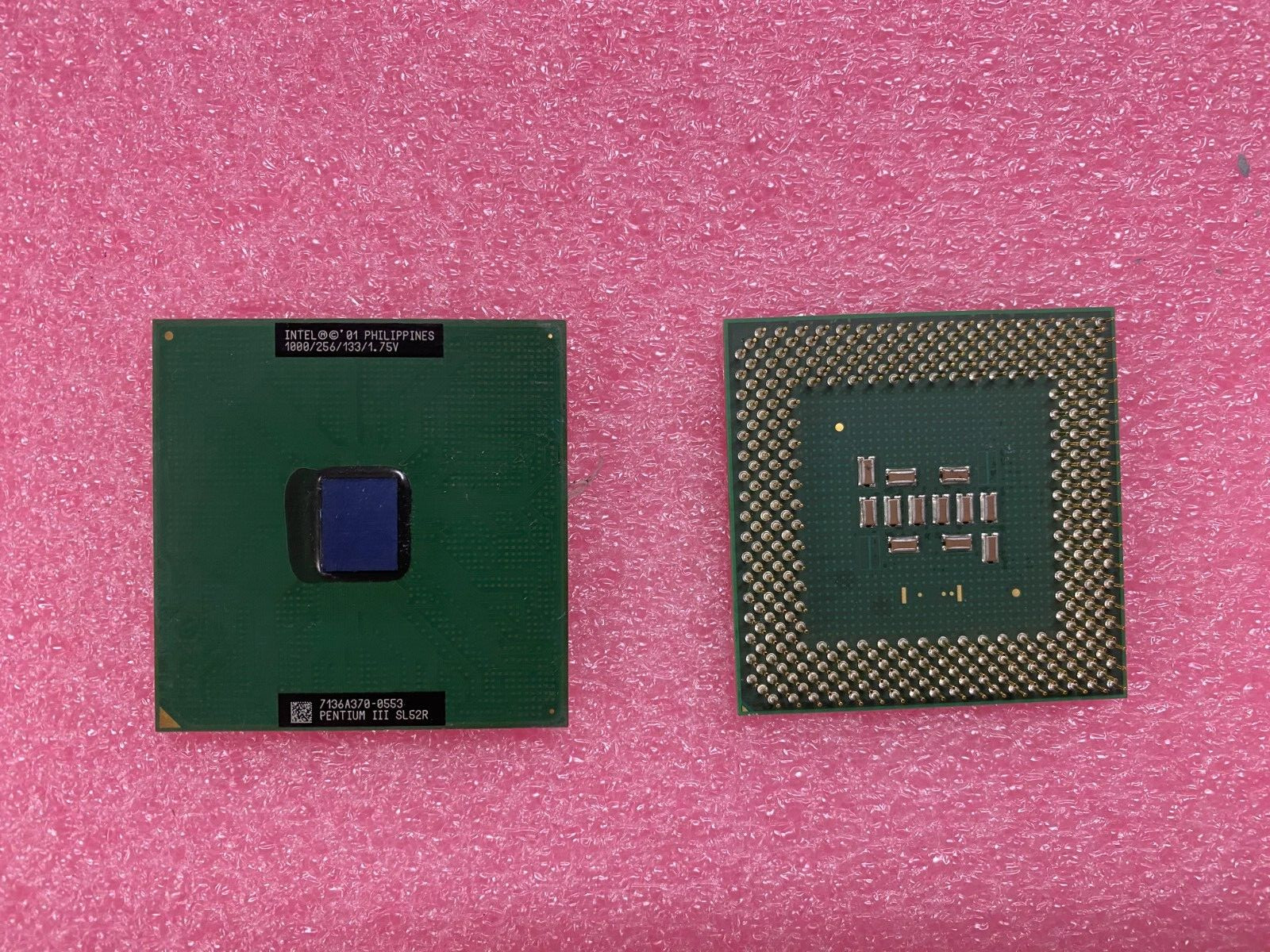 Vinage Intel Pentium III 1GHz CPU SL52R FC PGA Socket 370 Coppermine Gold Pin