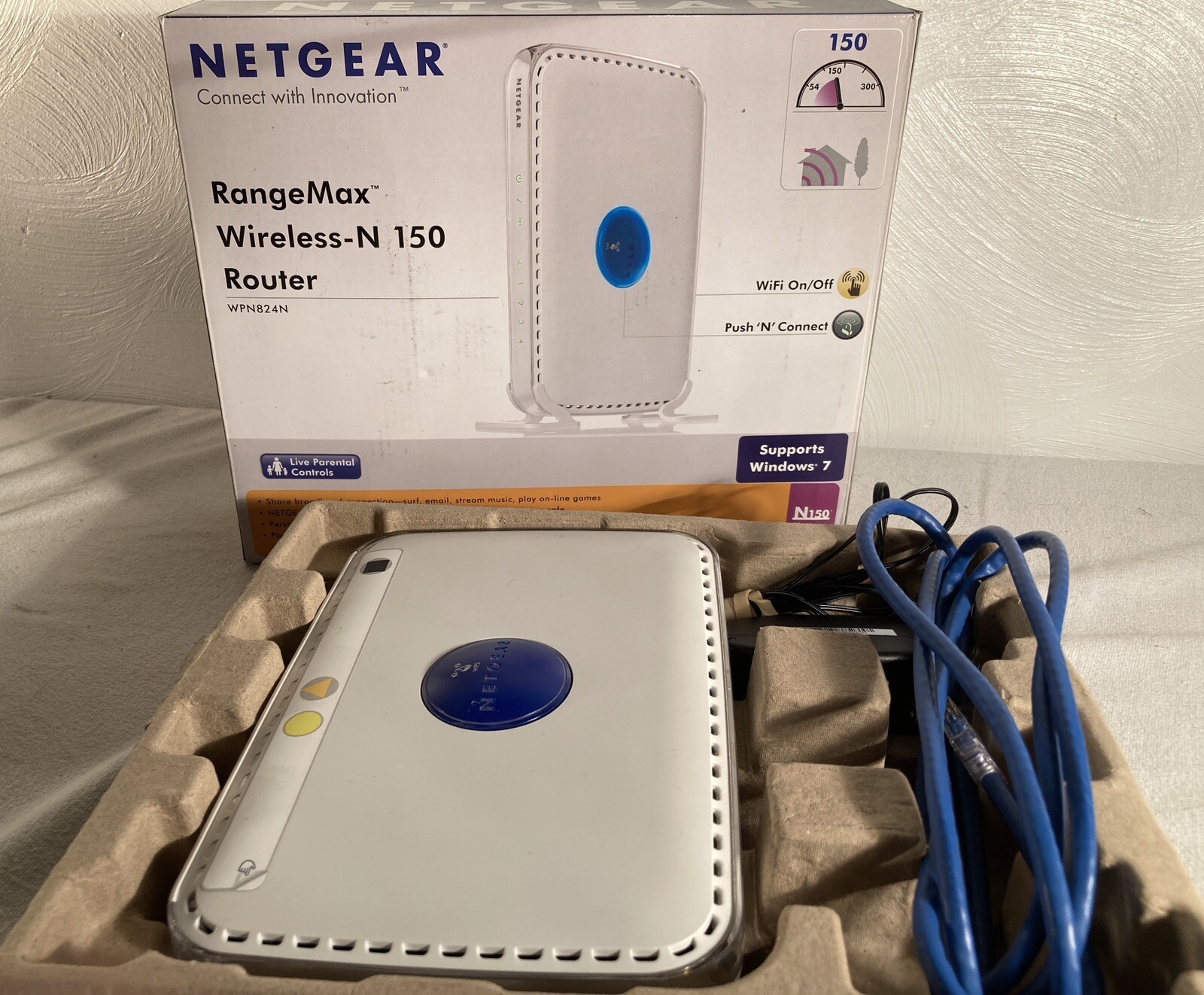 Netgear RangeMax Wireless-N 150 Router 2.4 GHz N150 Tested & Working