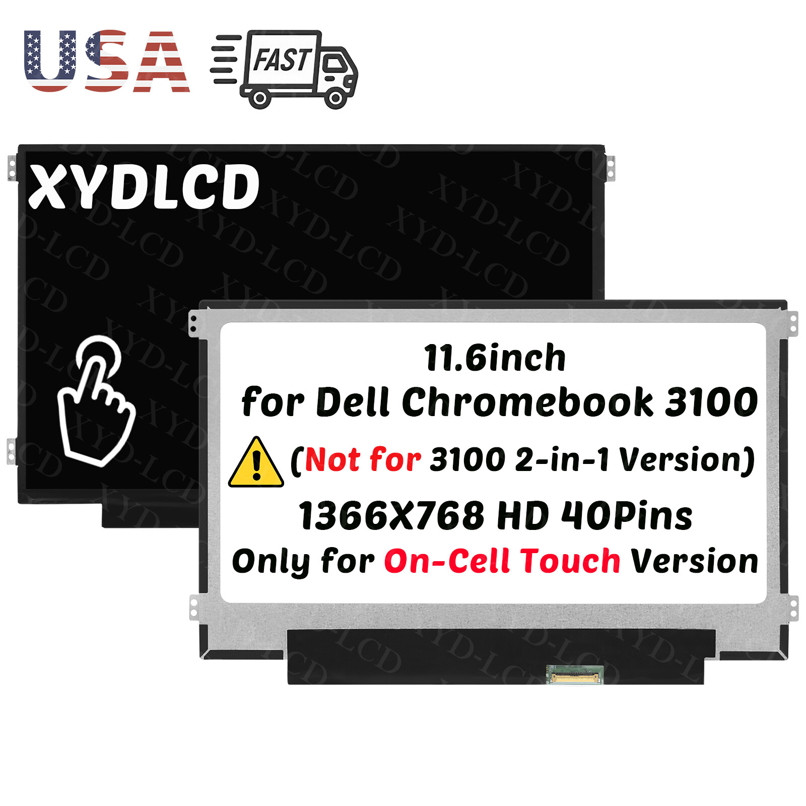 11.6in LCD Touch Screen Display 40Pin for Dell Chromebook 3100 P29T 0FHMWH 45GHC