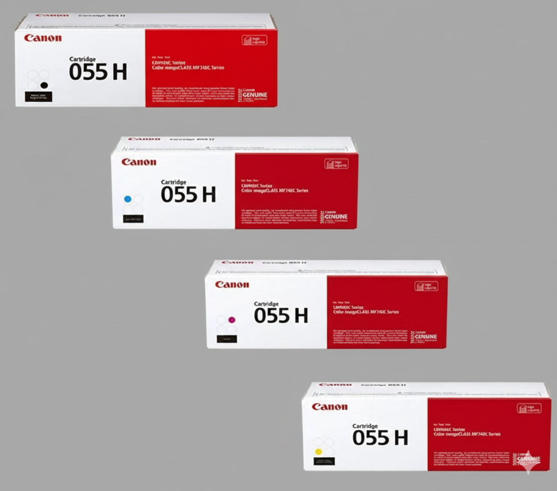 Canon 055H CMYK Toner Cartridge Full Set High Capacity Printer Supply
