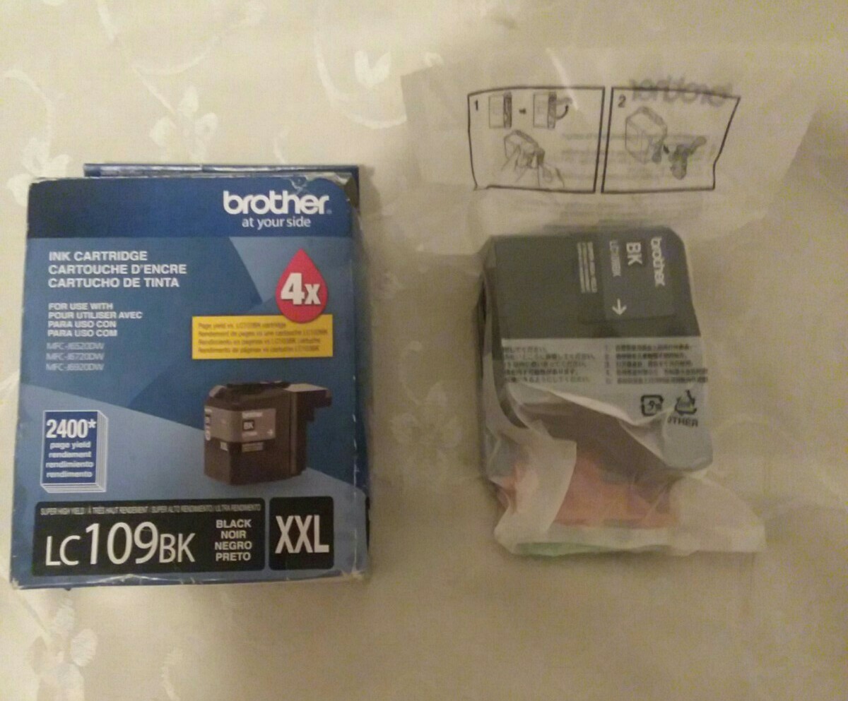 Brother LC109BK Black XXL 4X 2400 Page Yield Sealed Ink Expired