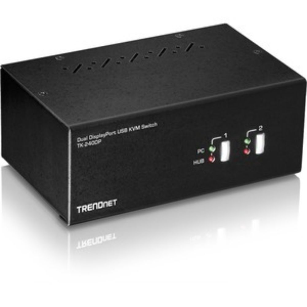 TRENDnet 2-Port Dual Monitor DisplayPort KVM Switch TK240DP